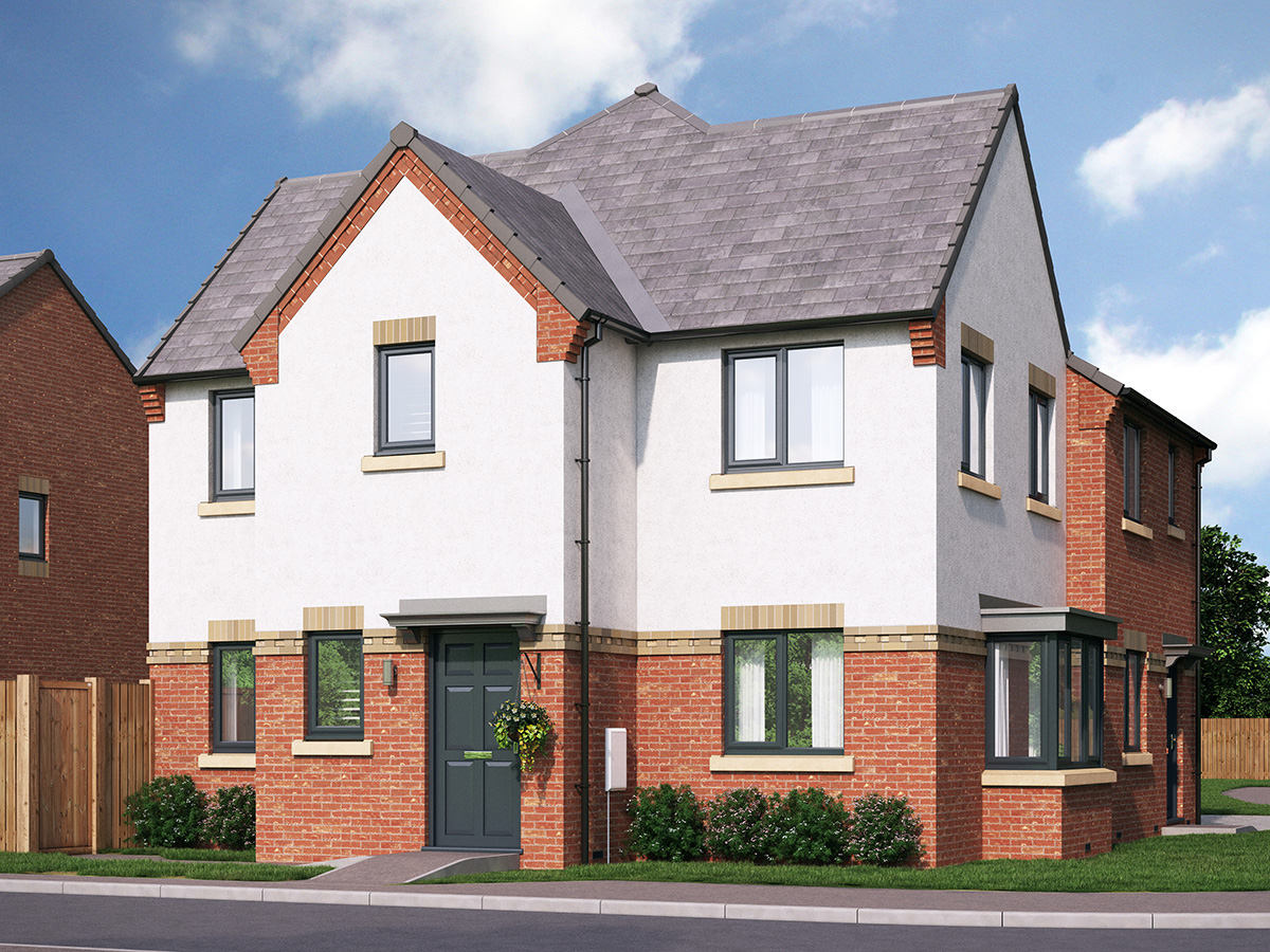 Flanshaw Way Three Bedroom Detached Home Render To Front