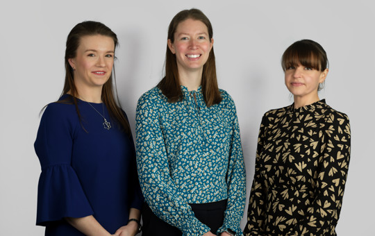 Treasury team pictured left to right: Lauren Fradgely, Isabelle Kirk and Emily Murray