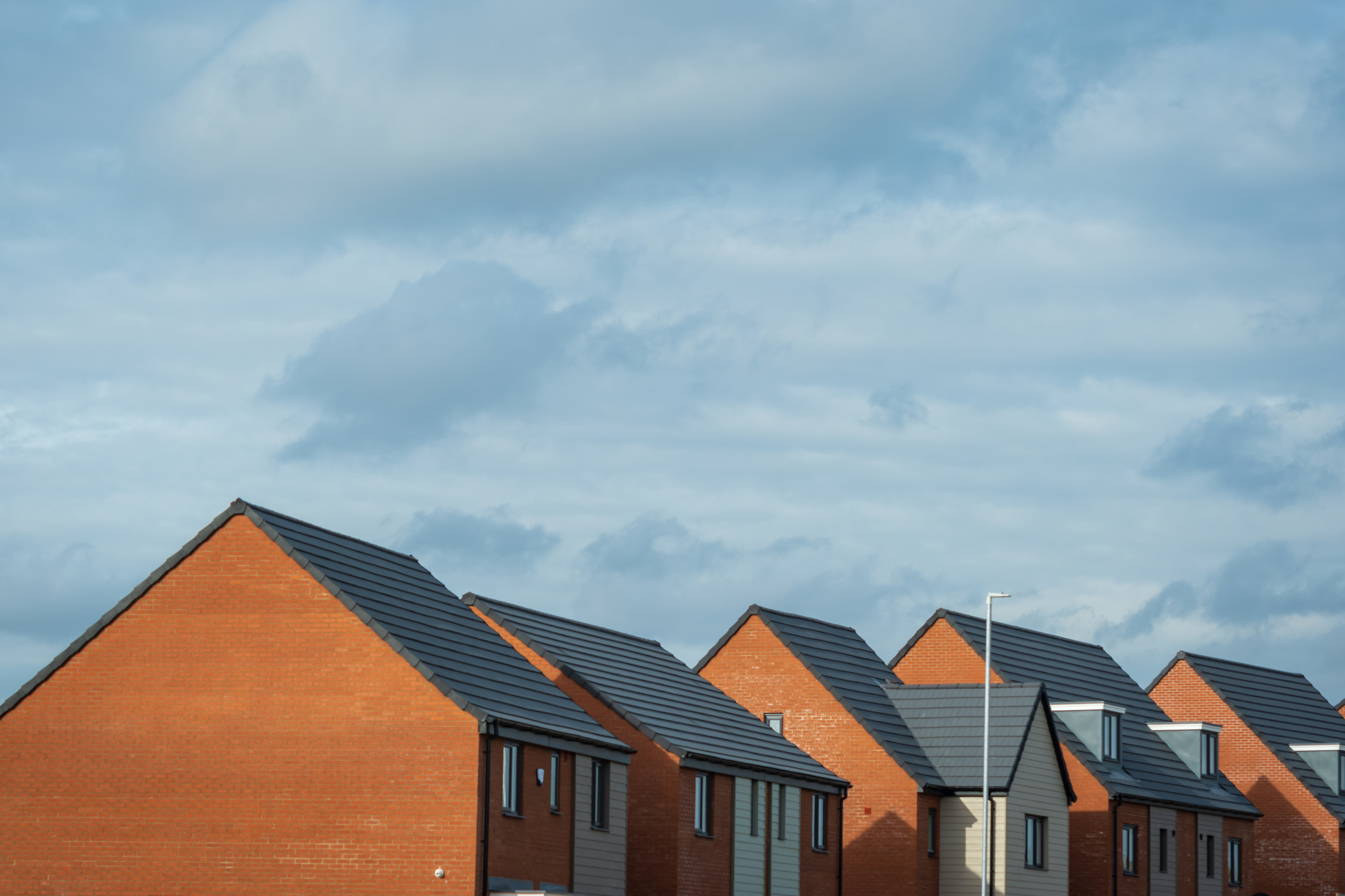 Rooftops of new-build homes